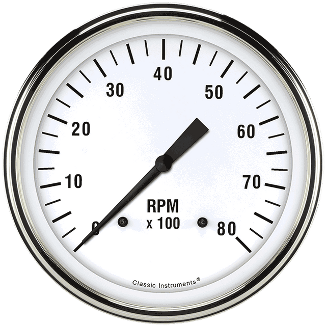 Classic Instruments White Hot 4 5/8" Tachometer - WH71SLF