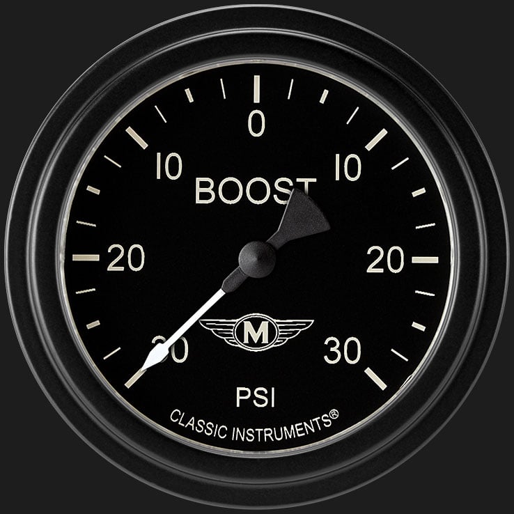 Classic Instruments Moal Bomber 2 5/8" Boost/Vac Gauge - MA341BLF