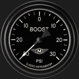 Classic Instruments Moal Bomber 2 5/8" Boost/Vac Gauge - MA341BLF