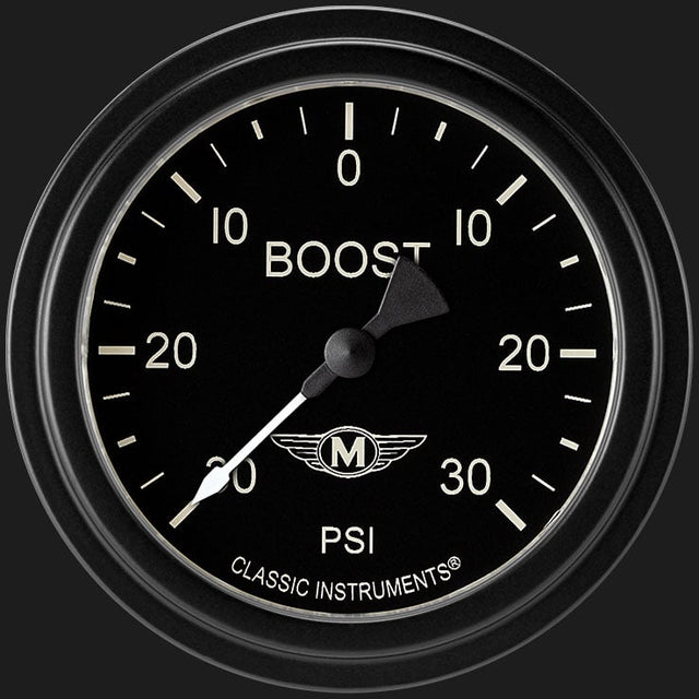 Classic Instruments Moal Bomber 2 5/8" Boost/Vac Gauge - MA341BLF