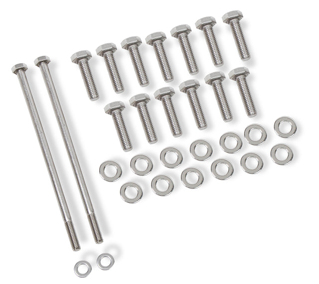 Mr Gasket Oil Pan Bolt Set - Polished Stainless Steel - 60851G