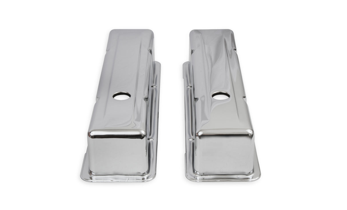 Mr Gasket Chrome Tall-Style Valve Covers without Baffle - 9801