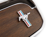 Scott Drake Glove Box Door Metal Backed Woodgrain with Running Horse Emblem - C5ZZ-6506024-C