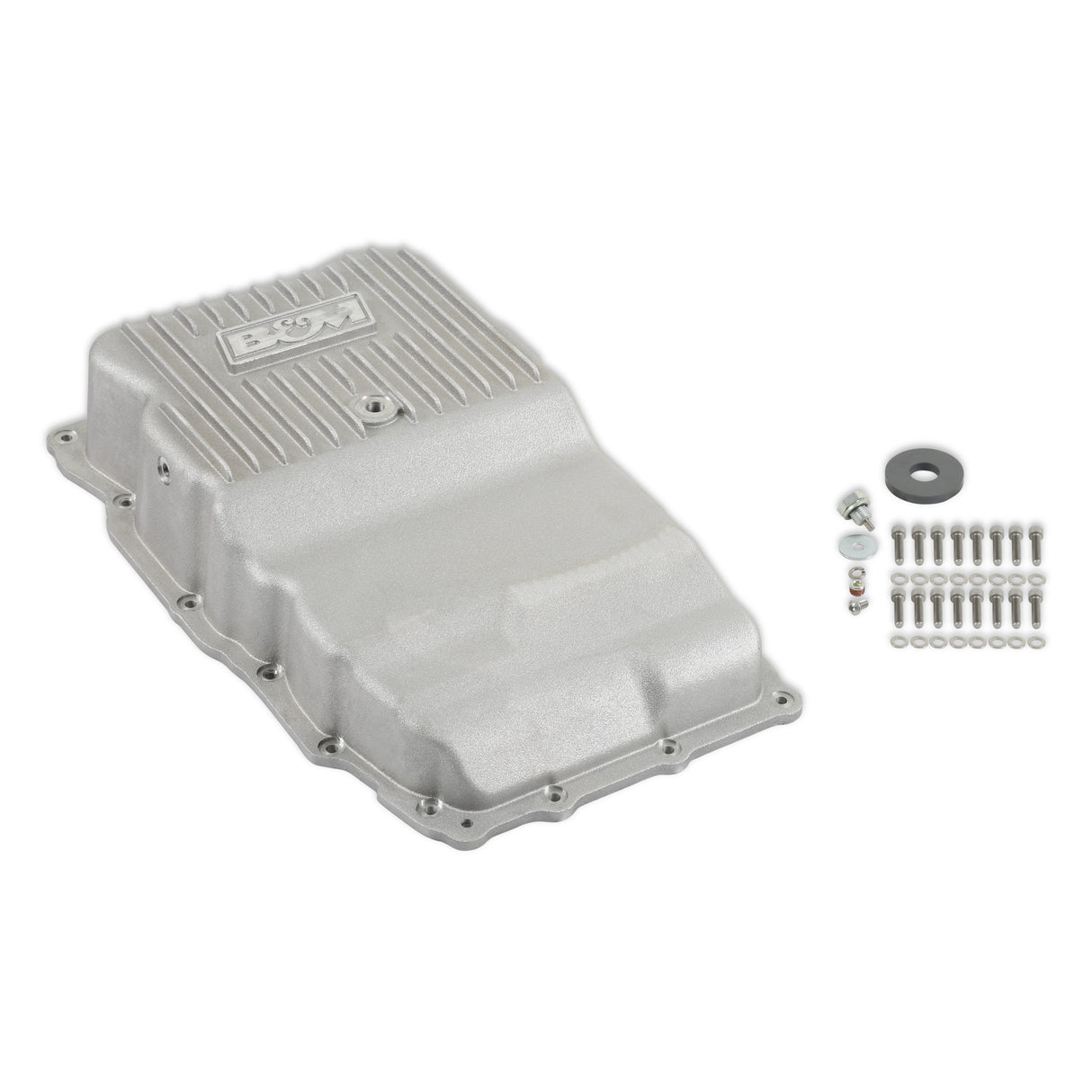 B&M Hi-Tek Heavy-Duty Deep Transmission Pan - GM 10L80 - Aluminum - Natural - 70401