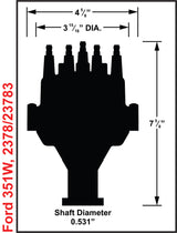 MSD Black, Ford 351W Dual Sync Distributor - 23783