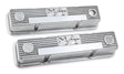 Holley 241-82 M/T Valve Covers - Vintage Style - Finned - SBC - Polished