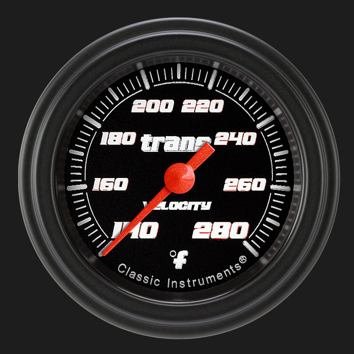 Classic Instruments Velocity Black 2 1/8" Transmission Temperature Gauge - VS127BBLF