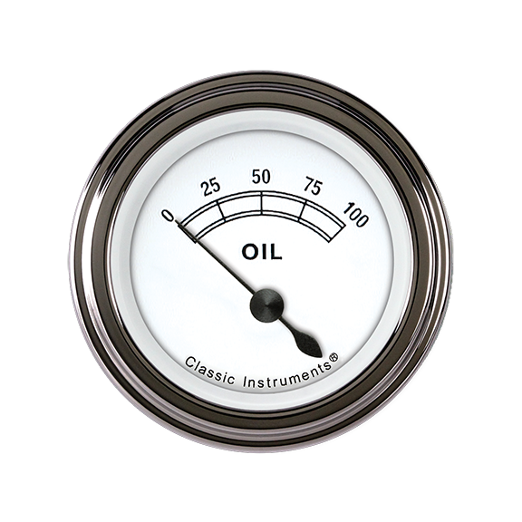 Classic Instruments CLASSIC WHITE 2IN OIL PRESS - CW81SLC