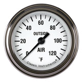 Classic Instruments White Hot 2 1/8" External Air Temp. Gauge - WH199SLF