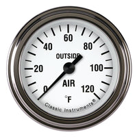 Classic Instruments White Hot 2-1/8" External Air Tempature Gauge - WH199SLF