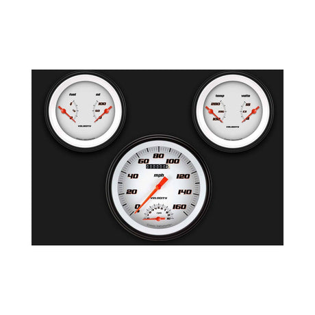 Classic Instruments Velocity White Three Gauge Set - VS61WBLF