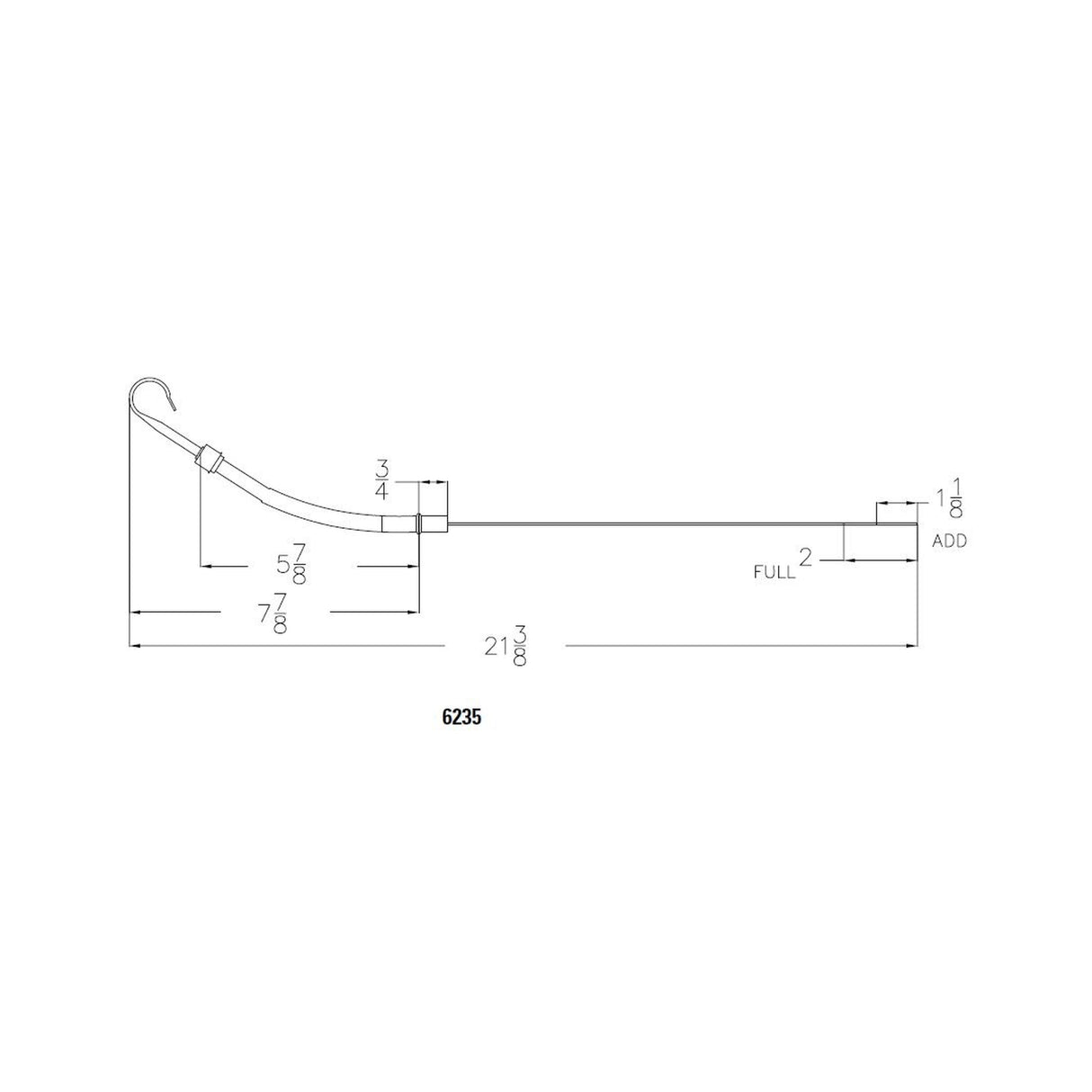 Mr Gasket Engine Oil Dipstick - Chrome - 6235