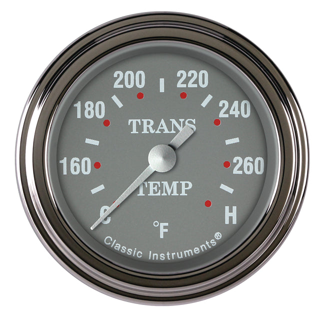 Classic Instruments Silver Gray 2-1/8" Transmission Temperature Gauge - SG127SLF