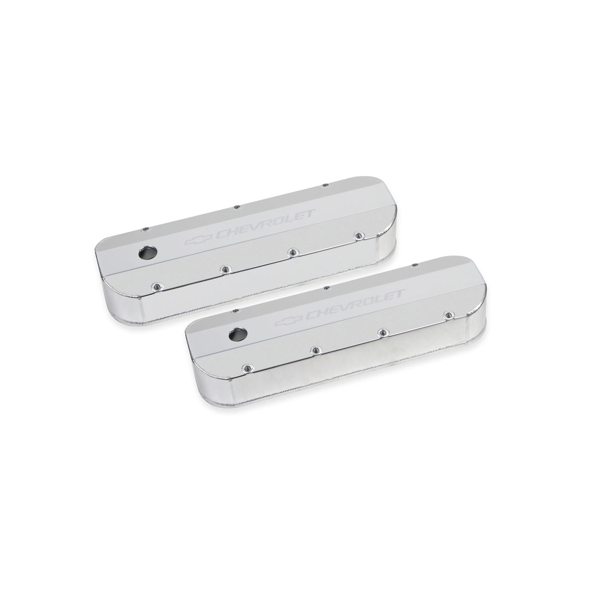 Holley 241-278 GM Licensed Valve Cover - Track Series - BBC - Fabricated Aluminum - Natural Anodized