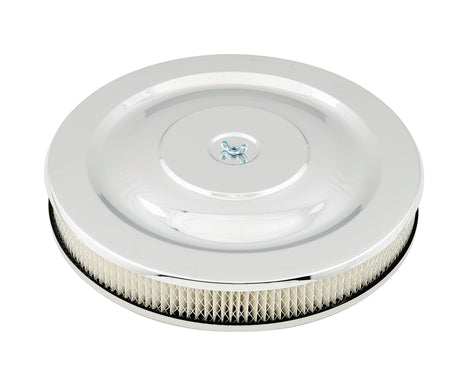 Mr Gasket Air Cleaner - 14 Inch Diameter x 2-1/4 Inch Tall - Chrome - 1480
