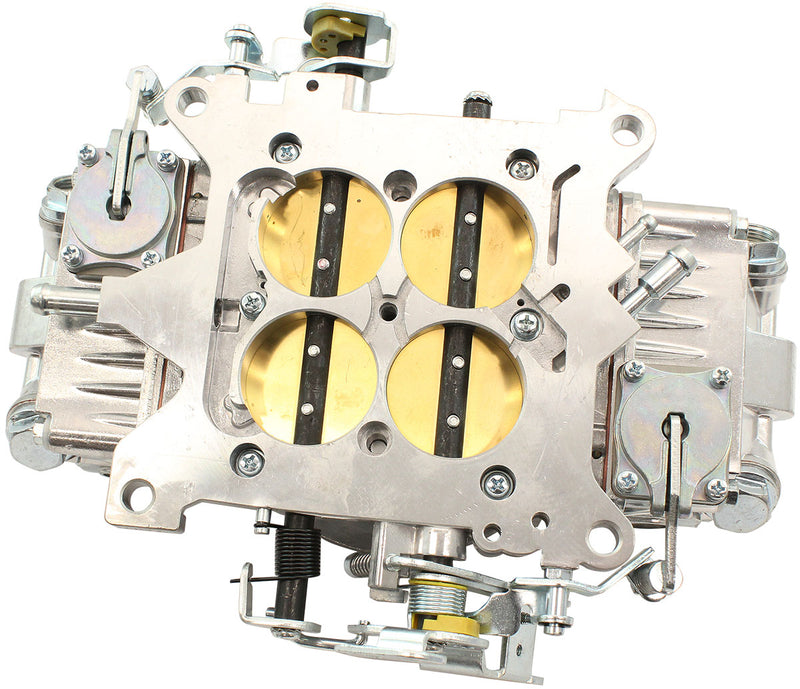Aeroflow 750cfm 4-Barrel Double Pumper Carburettor with Mechanical Secondaries Square bore 4150 Flange, No Choke, Silver Finish (AF5112-3750)