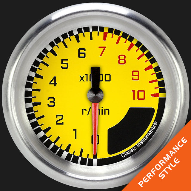 Classic Instruments AutoCross Yellow 2 5/8" Tachometer - AX383YAPF