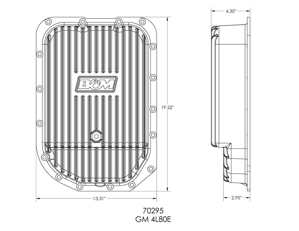 B&M Hi-Tek Deep Transmission Pan - Aluminum - 4L80E - 70295