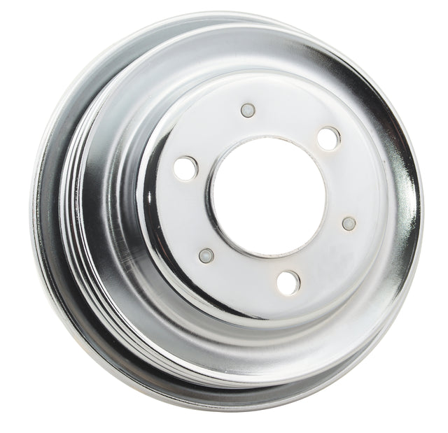 Mr Gasket Chrome Crankshaft Pulley - Triple Groove - 4961G