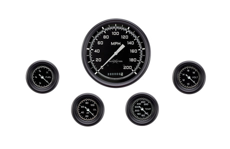 Classic Instruments AutoCross Gray Five Gauge Set 154 - AX154GBLF