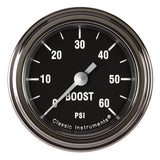 Classic Instruments Hot Rod 2-1/8" Boost Gauge (60 PSI) - HR143SLF