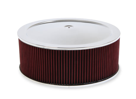 Holley 120-4560 4500 Drop Base Air Cleaner Chrome w/6" Red Washable Gauze Filter