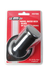 Mr Gasket GM LS Water Neck - Swivel - 30 Degree Angle - Black - 2670BK