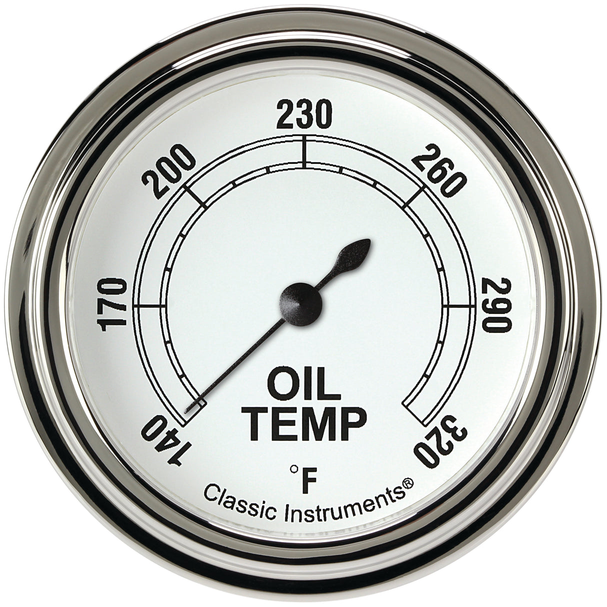 Classic Instruments Classic White 2-5/8" Oil Temperature Gauge - CW328SLF