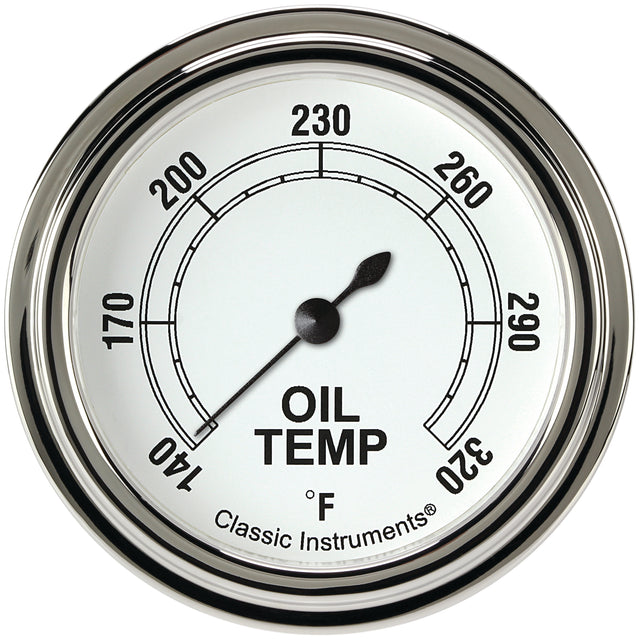 Classic Instruments Classic White 2-5/8" Oil Temperature Gauge - CW328SLF