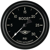 Classic Instruments Moal Bomber 2-5/8" Boost Gauge (30 PSI) - MA342BLF