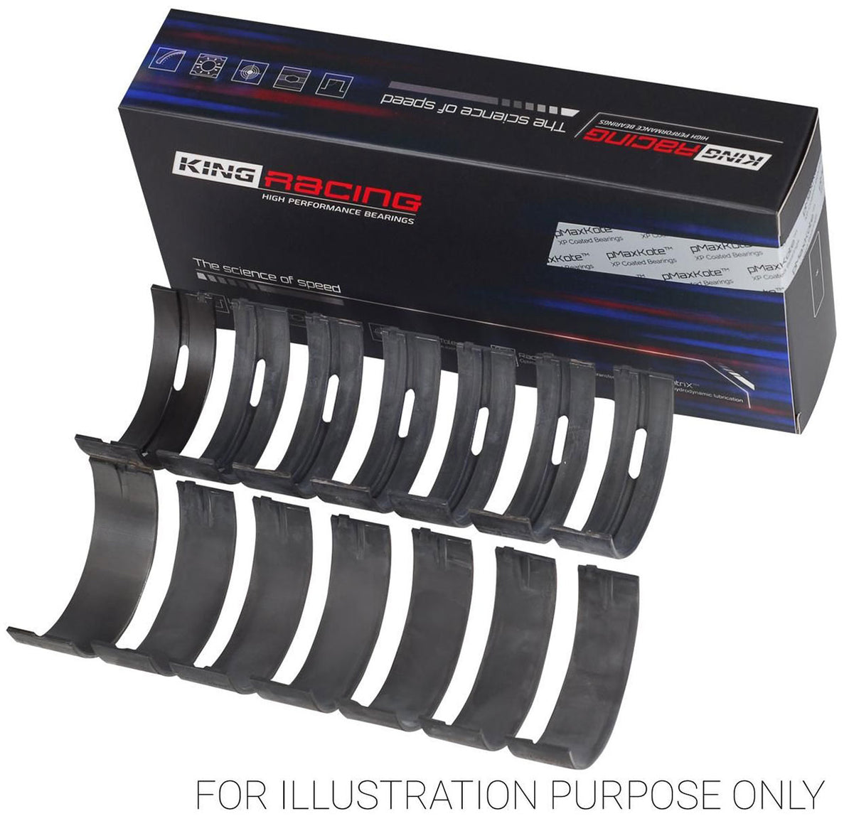 King Engine Bearings MB 557XPC STDX Main Bearing Set - Coated SBC w/350 Mains main image 0