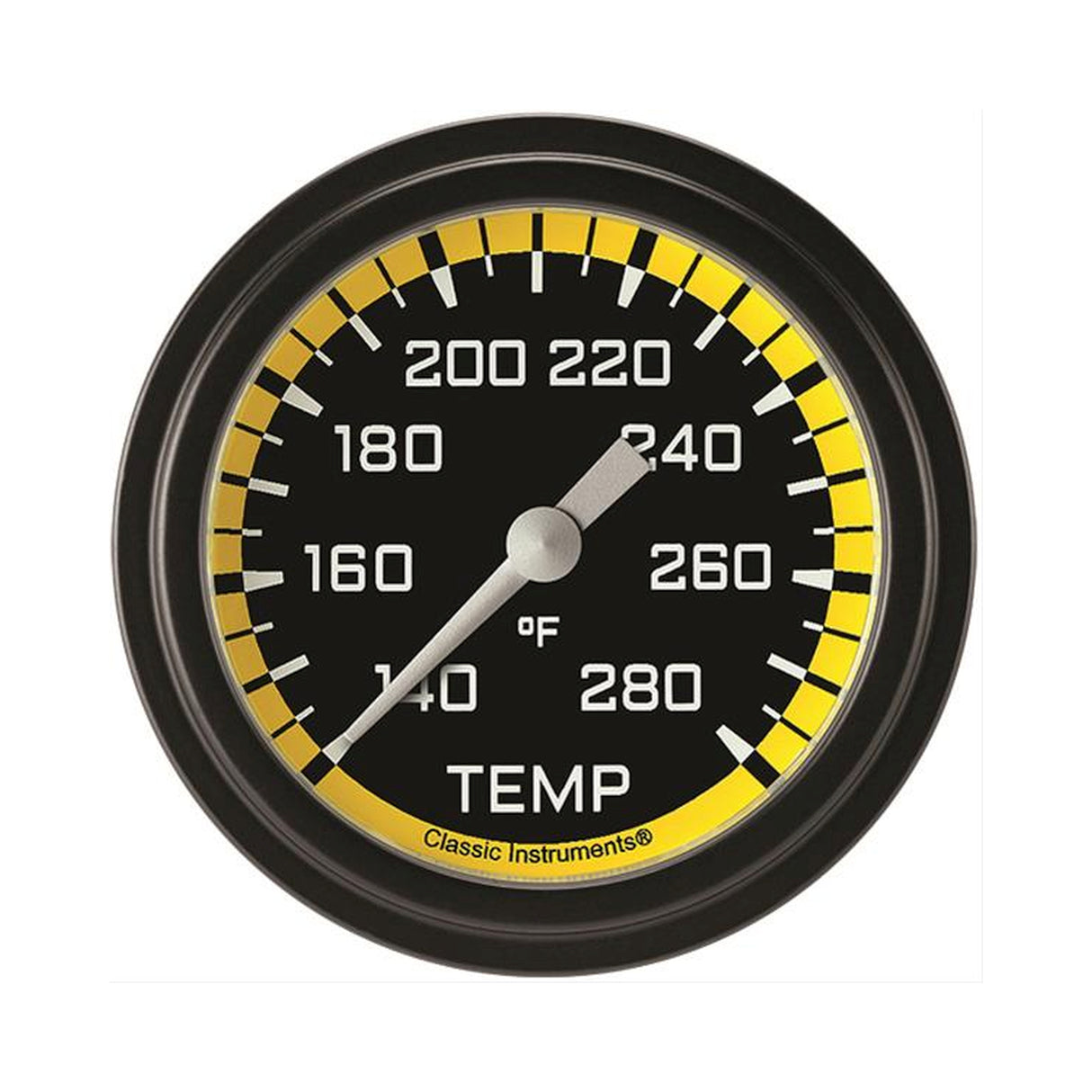 Classic Instruments AutoCross Yellow 2 5/8" Full Sweep Water Temperature Gauge - AX326YBLF-12