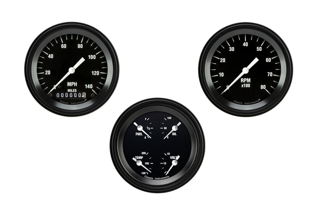 Classic Instruments Hot Rod Series 3 Gauge Package - HR03BLF