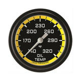 Classic Instruments Autocross Yellow 2-5/8" Oil Temperature Gauge - AX328YBLF