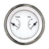 Classic Instruments Classic White 3" Dual - Fuel & Oil - CW72SLC