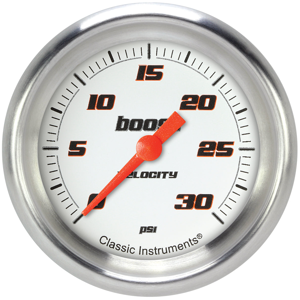 Classic Instruments Velocity White 2-5/8" Boost Gauge (30 PSI) - VS342WAPF