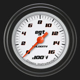 Classic Instruments Velocity White 2 1/8" Exhaust Gas Temp. Gauge - VS198WBLF