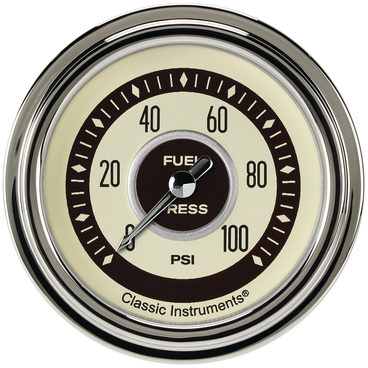 Classic Instruments Nostalgia VT 2-5/8" Fuel Pressure Gauge (100 PSI) - NT346SLC