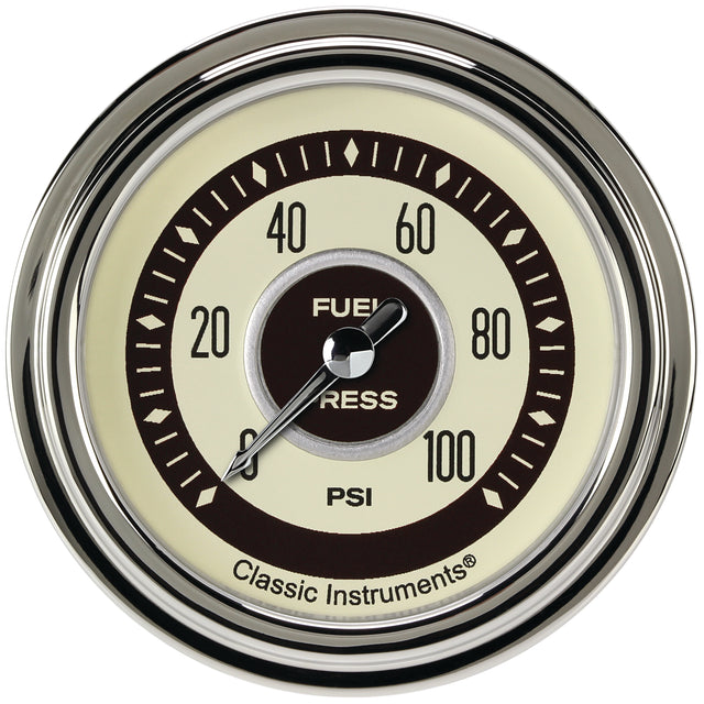 Classic Instruments Nostalgia VT 2-5/8" Fuel Pressure Gauge (100 PSI) - NT346SLC