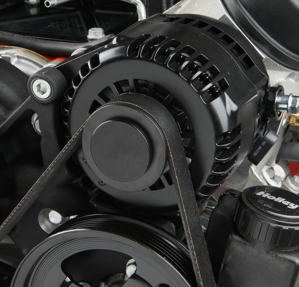 Holley 20-205BK Mid-Mount Complete Accessory Drive System - Gen V LT Engines - Standard Damper - Black