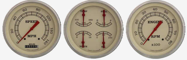Classic Instruments Vintage 5" Speedometer/Tachometer/Quad Gauge Set GM - VT53GLF