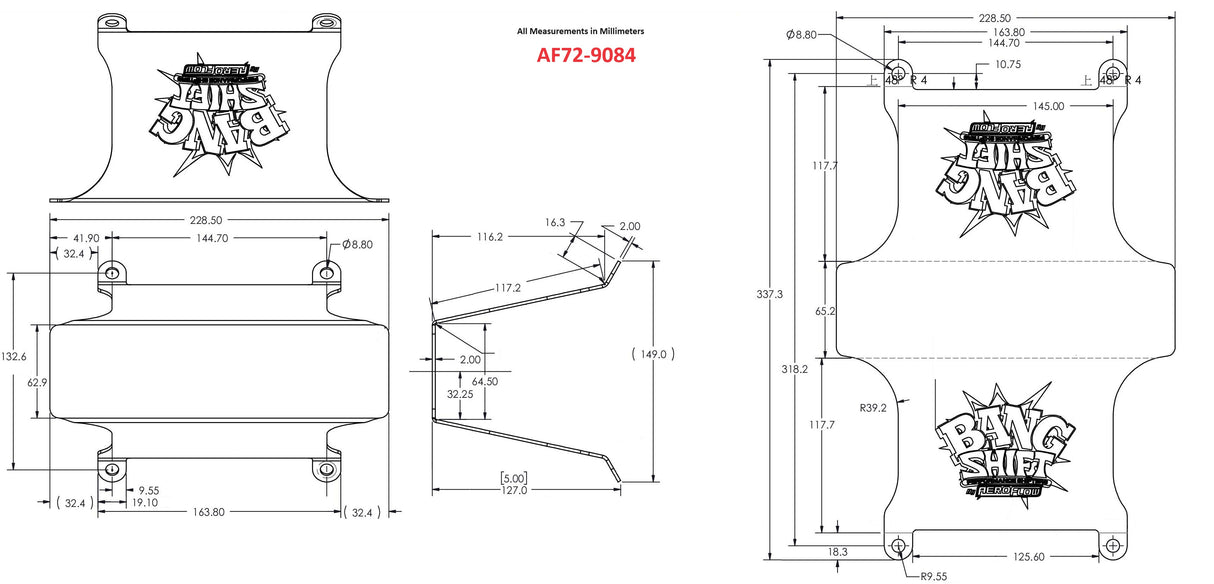 Aeroflow Bang Shift Floor Mount Shifter 5" Platform - AF72-9084
