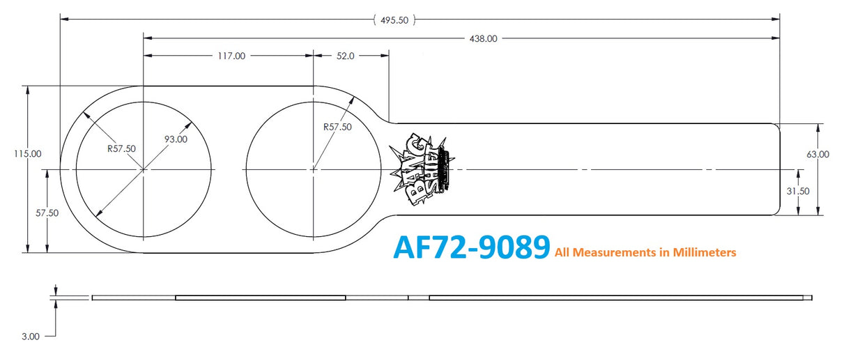 Aeroflow Bang Shift Vertical Cup Holder Plate (AF72-9089)
