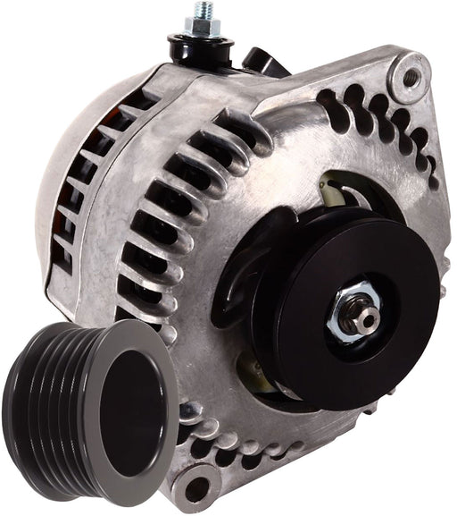 Mechman S Series 170 Amp Racing Alternator, Natural Finish Single V & 6-Groove Pulley. Suit GM 1963-85 (MM7127170) MM7127170