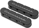 Holley 2-Piece "Chevrolet" Script Valve Covers, Black - HO241-177 HO241-177