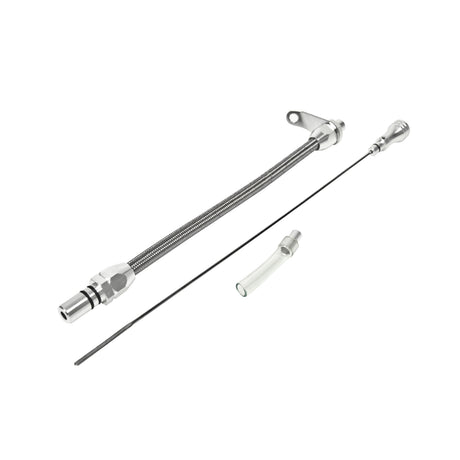 B&M Auto Transmission Dipstick & Tube - Billet Aluminum/Stainless Steel Braided - 22166