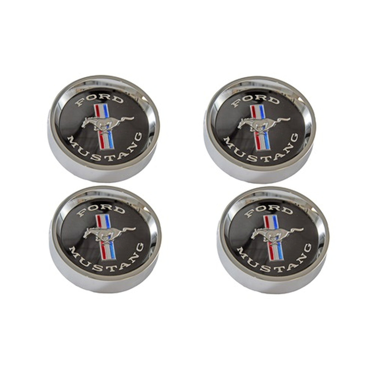 Scott Drake Styled Steel Hubcaps (Black Background) - C5ZZ-1130-WB