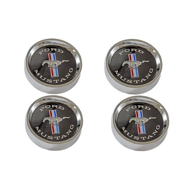 Scott Drake Styled Steel Hubcaps (Black Background) - C5ZZ-1130-WB