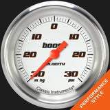 Classic Instruments Velocity White 2 5/8" Boost/Vac Gauge - VS341WAPF