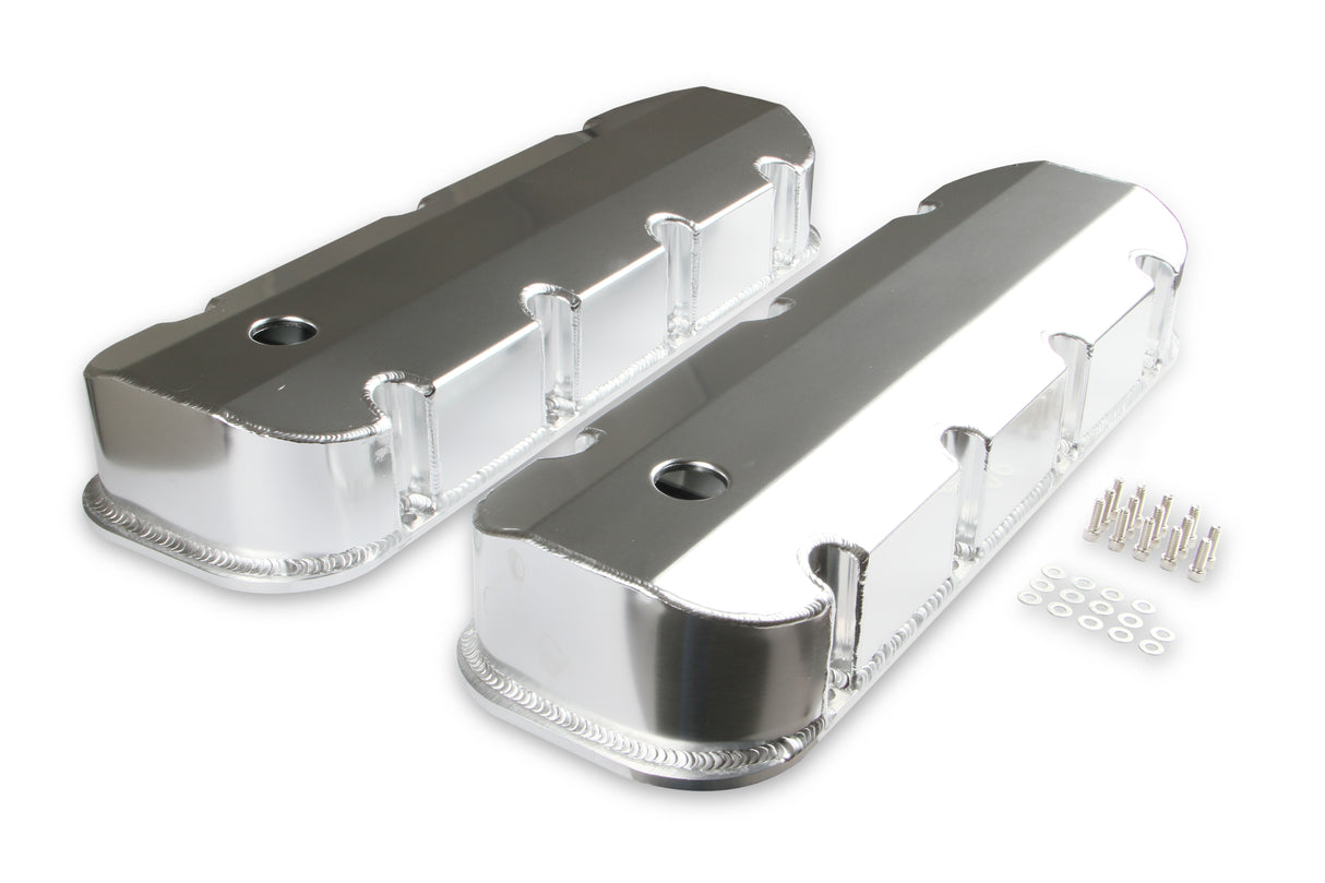 Mr Gasket Fabricated Aluminum Valve Covers with Breather Holes - Short Bolt - 6830G